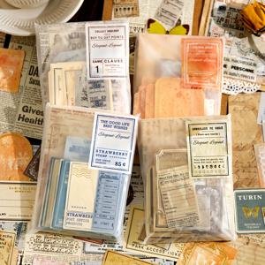 TEMU 100개 빈티지 스크랩북 키트 - 레트로 저널링 소품 세트, 장식 스티커 및 에페메라 포함 DIY 공예, 콜라주 아트, 카드 만들기 & 플래너용 종이 공예 재료 (카키 & 강황색)