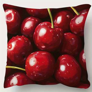 TEMU 1개, 양면 숏 플러시 장식 베개 커버, 주스 체리 생기 넘치는 과일 디자인 스로우 베개 커버, 18인치*18인치, 소파, 거실, 침실, 사무실 홈 데코용, 베개 코어 미포함 BZD6061
