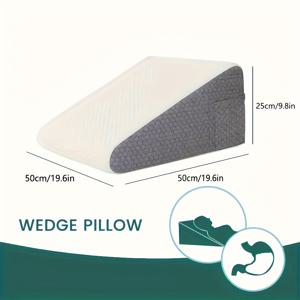 TEMU 1개 웨지 베개, 삼각 베개, 목 베개, 옆으로 자는 사람을 위한 지지 베개, 웨지 쿠션, 침대 보조 웨지 베개, 무릎 높이기, 미끄럼 방지 안전 웨지 베개, 커플 베개, 세탁기 사용 가능한 베갯잇