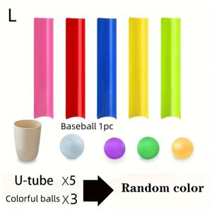 TEMU 팀 빌딩 활동 야외: U자형 튜브 및 볼 - 팀워크, 협력 및 민첩성 훈련을 향상시키기 위해 설계된 색상 코드가 있는 5가지 도전 - 기업 모임 및 추수감사절 팀 B에 이상적인 가볍고 튼튼한 플라스틱 튜브