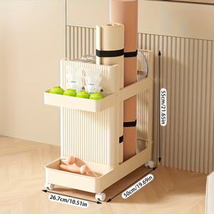 TEMU 스포츠 장비 수납 랙 피트니스 기구 수납대 1개, 심플하고 실용적인 수직 수납대 - 가정용 요가 배드민턴, 탁구, 라켓 및 기타 피트니스 용품 정리함, 공간 절약형 다기능 선반