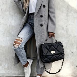 TEMU 여성용 무릎 길이의 고급 디자인 긴팔 트렌치 코트, 슈트 칼라 및 더블 브레스트 캐주얼