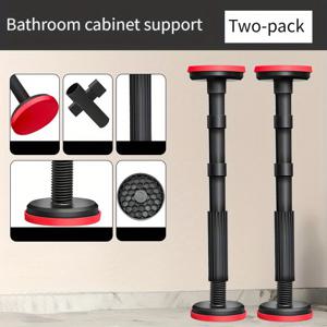 TEMU 가정용 텔레스코픽 지지봉 2개, 높이 조절 가능 7.09-23.62인치, 내구성 있는 플라스틱, 욕실 수납장 설치 및 프레임 걸이용, 고정 공구 보조기, 440lbs 하중 용량, 녹 방지