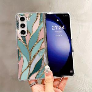 TEMU 휴대폰 케이스 - 삼성 갤럭시 Z 폴드 7 6 5 4 3 SE 폴드7 폴드6 폴드5 폴드4 폴드3 케이스, 부드러운 폰 커버, 꽃잎 에나멜