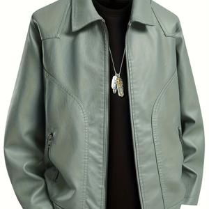 TEMU 남성용 패션 파일럿 자켓 - 자수 디테일, 레귤러 핏, 베이스볼 칼라, 지퍼 클로저, 폴리에스터 안감