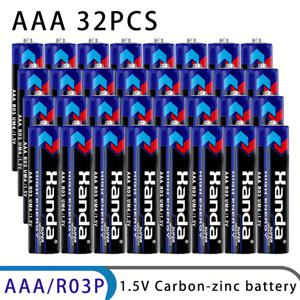 TEMU 12개/32개 AAA/AA R6P/R03P 배터리, 1.5V 탄소 아연 비충전식, LED 조명, 장난감, 리모컨, 마이크, 알람 시계에 적합 - 일회용