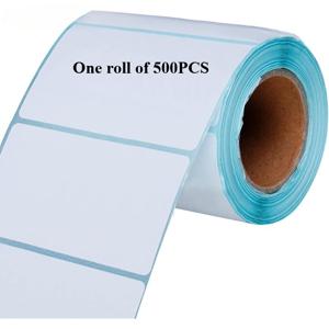 TEMU 500개입 화이트 삼중 방수 방진 방오 자체 접착 라벨 롤 - 자체 접착 스티커 라벨, 파란색 테두리가 있는 대형 1.97*3.15인치 직사각형 라벨, 고품질 제작, 종이 걸림 없음, 내구성 강하고 쉽게 제거 가능, 라벨 부착, 택배 물류 서류, 냉장고, 문구류용으로 다양한 산업에 이상적
