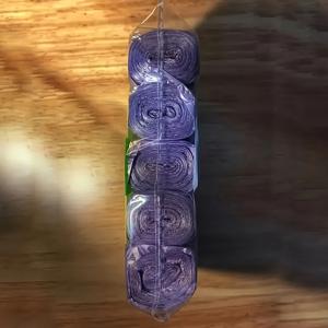 TEMU 5롤/100개 보라색 누출 방지 쓰레기 봉투 - 반려동물 배변 관리 - 욕실, 야외, 주방, 식당, 호텔 등 다양한 장소에 적합한 일회용 플라스틱 쓰레기 봉투 - 평평한 바닥 디자인 - 더욱 깨끗하고 효율적