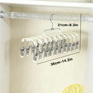 TEMU 아치형 다기능 옷걸이 클립 - 최대 20켤레 양말, 소형 의류, 캐미솔, 브라, 속옷 정리용 공간절약형 합성보석 장식 옷핀
