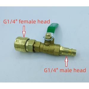 TEMU 고압 구리 볼 밸브 1개, 1/4인치 유럽/독일식 퀵 커플링 키트, 금속 구조, 공기 압축기용 - 공압 호스 차단 밸브, 고압 가스라인 피팅, 에어 工具 액세서리
