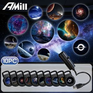 TEMU LED 갤럭시 프로젝션 조명, 1등+10/6/3장 사진 변경, LED 갤럭시 프로젝터, 별하늘 조명 야간등, 천장 사진 배경 장식 조명기구, 360° 회전 가능, 침실, 거실, 휴일 장식용
