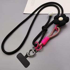 TEMU 여성을 위한 조절 가능한 긴 휴대폰 끈, 크로스바디 또는 목걸이 방식으로 착용 가능, 짧은 손목 스트랩 포함, 다기능으로 야외 여행 및 등반에 적합