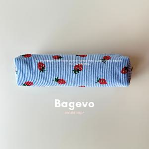 TEMU 스카이 스트로베리 코듀로이 가볍고 지퍼가 달린 정리 케이스 - 귀여운 필통 & 메이크업 브러쉬 홀더, 여성, 학교, 여행, 직장용 - 손세탁 가능한 코듀로이 수납 가방