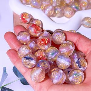 TEMU 신상 인기 판매 고급 파인 글리터 장미꽃 색상 변화형 야광 장식 구슬, 포컬 비즈, 주얼리 제작 키트, 럭셔리 DIY 재료 팩, 비즈 펜, 20개/10개