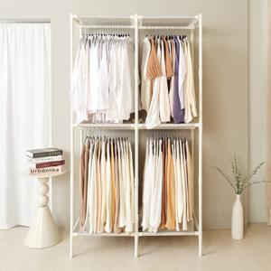 TEMU 무볼트 행거 모음 멀티 시스템 드레스룸 스탠드 옷장 의류 랙 철제 조립식 가구 옷걸이 싱글 더블 멀티 트리플