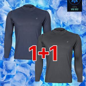 TEMU (1+1) 남성 아이스 냉감티 여름 춘추까지 시원한 반목 티셔츠 쿨텍스(SI4OP2LT059M)