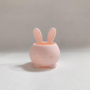 TEMU 부활절 토끼 화분 - 배수구가 있는 핑크색 토끼 모양 화분, 모던한 광택 플라스틱 화분, 작은 식물용, 봄 탁상용 장식, 실외용, 식물 애호가와 토끼 장식을 위한 이상적인 부활절 선물