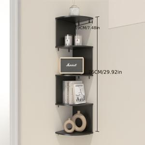 TEMU 가정용 창의적인 벽걸이 삼각형 수납 선반, 해외 수출용 반원형 파티션 책장, 코너 선반