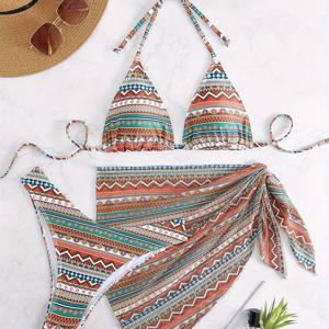 TEMU 여성용 스타일리시 비키니 수영복 3피스 세트