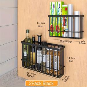 TEMU 2개의 수납 선반, 벽걸이 금속 와이어 수납 바구니, 다기능 벽걸이 수납 바구니, 주방, 욕실 및 세탁실용, 가정용 수납 및 보관, 가정용 액세서리