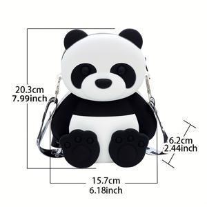 TEMU 3D 귀여운 판다 실리콘 만화 크로스바디 백, 여성 캐주얼 패션 지갑 (전화 및 동전 보관), 친구에게 완벽한 선물