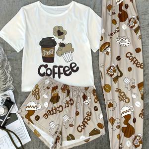 TEMU 여성용 캐주얼 스위트 만화 라운지웨어 세트