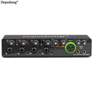 TEMU DEPUNG USB 오디오 (24비트/192kHz) 사운드 카드, 팬텀 파워, 헤드폰 잭 포함, PC, 휴대폰 라이브 스트리밍, 팟캐스트 녹음, 게이밍, 크리스마스 선물용 프로덕션 콘솔 및 스튜디오 컨트롤러