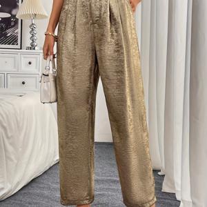 TEMU 여성 여름 긴 바지 하이웨스트 포켓 트라우저, 데일리 출퇴근, 소셜, 야외, 뮤직 페스티벌 및 휴가에 적합한 우아한 캐주얼 바지, 아름다운 여성 바지, 봄 513