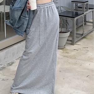 TEMU 여성 솔리드 컬러 캐주얼 스타일리시 드로스트링 하이웨이스트 스커트