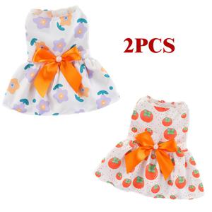 TEMU 소형견 및 중형견/고양이를 위한 귀여운 드레스가 포함된 봄/여름 투피스 의상