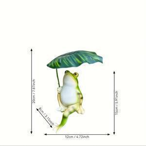 TEMU 우산을 든 개구리, 사랑스러운 야외 정원 장식, 귀여운 개구리 왕자 피규어가 특징입니다.