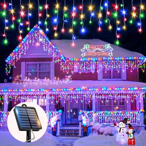 TEMU 야외용 태양광 빙산 조명 - 8가지 다양한 모드가 특징이며, 크리스마스, 할로윈 시기에 정원을, 나무 및 집을 장식하는 데 완벽한 요정 조명입니다.