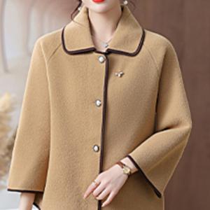 TEMU 엄마의 패션 코트, 중년 여성 봄가을 숏 , 중장년 및 노년 가을 고급 탑