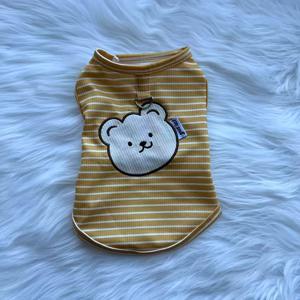 TEMU 귀여운 강아지와 고양이의 봄/가을 의상, 조끼에 곰돌이 디자인 특징. 폼피에, , 비숑, 슈나우저와 같은 작은 강아지에게 적합하며 통기성이 좋은 이 의상은 완벽합니다.