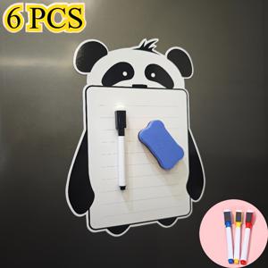 TEMU 판다 모양 자석 냉장고 달력 6개 세트, 자석 화이트보드 마커 및 자석 지우개 포함, 필기 공간, 재사용 가능한 주방 계획용 화이트보드, 자석 마커 포함, 일정 관리, 알림, 쇼핑 목록에 적합, 기능적 디자인 | 자석 기능, 냉장고 자석, 부드러운 필기 표면