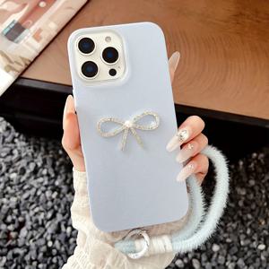 TEMU 휴대폰 케이스 - 새로운 글리터 IMD 리본 폰 케이스, 푹신한 손목 스트랩 세트, A51, A52, A53, A54, A55, A56 S20 S21 S23, S24 S25, A31, A32, A33 및 기타 휴대폰 모델에 적합