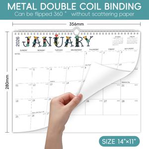 TEMU 2026년 신상 벽걸이 캘린더 (14X11인치). 후크가 포함되어 있으며 두꺼운 종이로 제작되었습니다. 개인 맞춤형 기념품으로, 크리스마스 선물로 완벽하며 새해, 커플, 친구 및 가족에게 적합합니다.