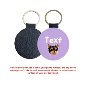 TEMU 귀여운 만화 애완 동물 아바타가 있는 커스터마이징 가능한 패브릭 강아지 ID 태그, 개인 맞춤 이름 및 전화번호를 위한 원형 애완 동물 펜던트, 모든 크기의 강아지에게 적합