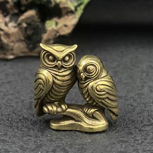 TEMU 수집용 피규어, 올빼미 황동 피규어 한 쌍, 홈, 데스크탑, 오피스, 책장 장식용 고급 소품, 친구 선물, 도매, 휴일 장식