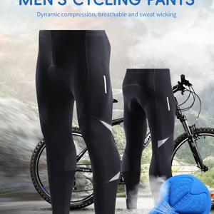 TEMU 새로운 크로스보더 남성용 사계절 사이클링 바지, 실리콘 패딩 장착의 롱형, 속건성 및 통기성, 산악 자전거에 적합
