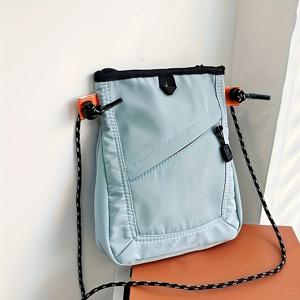 TEMU 새로운 트렌디한 학생용 휴대폰 크로스백, 남녀공용 작업복 스타일 스몰 스퀘어 백