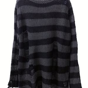 TEMU 여성용 오프숄더 스웨터 - 오버사이즈 컬러 블록 비치 커버업, 가벼운 긴팔 탑 A라인 컷 & 플레어드 헴 봄/가을 캐주얼웨어, 여름 레이어링 피스, 디자인, 린핏 스타일, 통기성 원단, 루즈핏 비치웨어