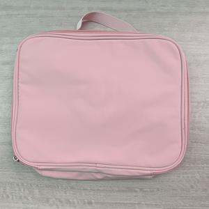 TEMU 전자 제품 정리 여행 케이스, 조절 가능한 칸막이가 있는 대형 케이블 정리 가방, 아이패드, USB 충전기 및 기타 장비를 위한 테크 여행 정리함, 손잡이가 있는 휴대용 휴대 케이스, 핑크 14.4×12.1×5.9인치