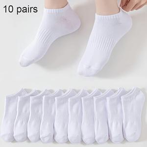 TEMU 여성용 허리 주름 제거 투명 쉬운 통기성 다용도 화이트 숏 삭스 10켤레