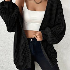 TEMU 오프숄더 카디건 - 청키 패턴