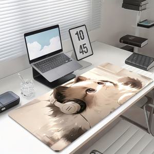 TEMU 귀여운 고양이를 디자인한 초대형 내구성 마우스 패드 1개입. 게이밍 데스크탑, 노트북 키보드 사용 및 사무실 책상에 적합합니다. 정밀한 스티치 엣지와 미끄럼 방지 뒷면이 있어 가정, 사무실, 게이밍 룸, 신학기 용품으로 이상적입니다.
