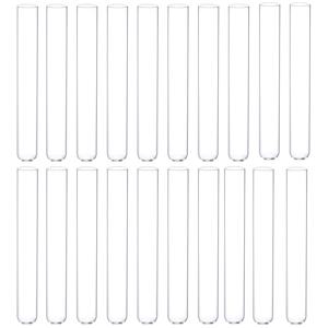 TEMU 둥근 바닥의 투명 붕규산 유리 시험관 20개 세트. 과학 실험, 장식용, 그리고 휴일 선물로 적합합니다.