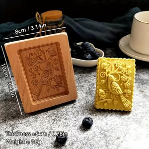 TEMU 3D 목재 쿠키 몰드, 동물이 새겨진 패턴, 주방 베이킹 도구, 쿠키 펀당 케이크 장식, DIY 쿠키 커터 몰드, 크리스마스 데이용, 스완 새 물고기 쥐쥐