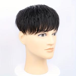 TEMU 남성용 가발, 고온 합성 섬유로 제작된 상단 헤어피스, 볼륨 추가, 흰머리 커버, 통기성 및 외관 제공