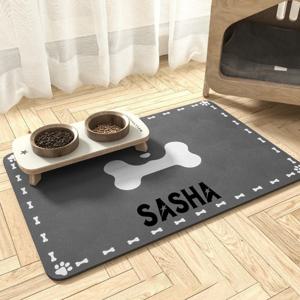 TEMU 반려동물 이름이 새겨진 맞춤형 강아지 밥받이 매트. 공간을 깔끔하게 유지하는 데 이상적입니다. 털옷 친구를 위한 사려 깊은 선물입니다.